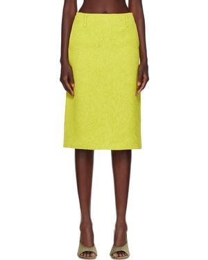 Dries Van Noten Matelassé Midi Skirt - Yellow