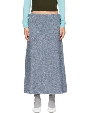 Sandy Liang Greenwich Knit Midi Skirt - Blue