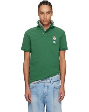 Polo Ralph Lauren グリーン Polo ベア クラシックフィット メッシュ ポロシャツ