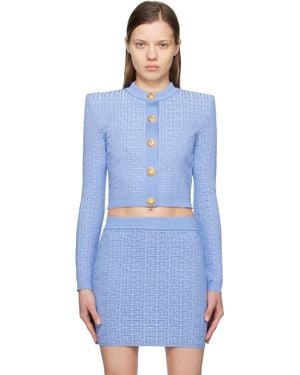 Balmain ブルー Pb Labyrinth ニットカーディガン