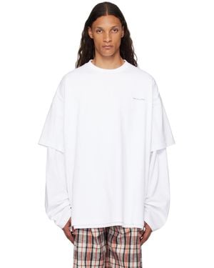Vetements ホワイト Date Me Please レイヤード 長袖Tシャツ