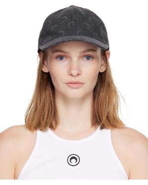 Marine Serre Moon Laser Denim Baseball Cap - Brown