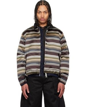 Sacai Horizontal Stripe Blouson Bomber Jacket - Black