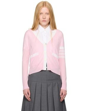 Thom Browne Wool 4-Bar Relaxed-Fit Cardigan - Pink
