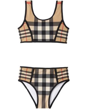 Burberry キッズ｜ベージュ チェック ビキニ - ブラック