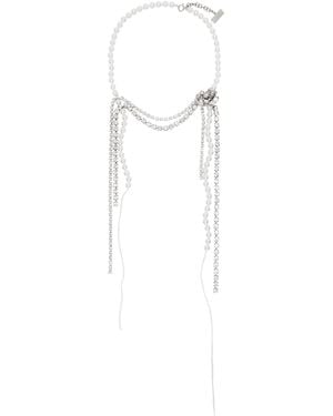 MM6 by Maison Martin Margiela ホワイト＆シルバー Object Trouve ネックレス - ブラック