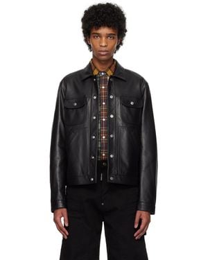 DSquared² Boxy Jean Leather Jacket - Black