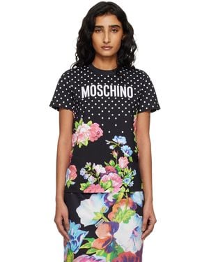 Moschino Printed Organic Cotton Jersey T-Shirt - Black