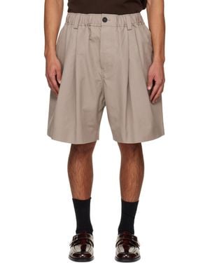Marni Canvas Pleats Shorts - Natural