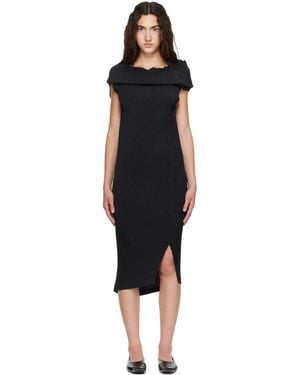 Issey Miyake Tubular Pleats Midi Dress - Black