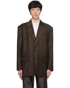 Feng Chen Wang Delaine Wool-Blend Folding Blazer - Black