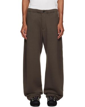 Sacai Khaki Cotton Jersey Sweatpants - Brown