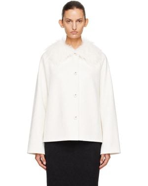 Loulou de Saison Rafe Detachable Faux-Fur Collar Jacket - White