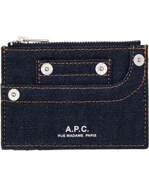 A.P.C. インディゴ Denim Standard カードケース - ブルー