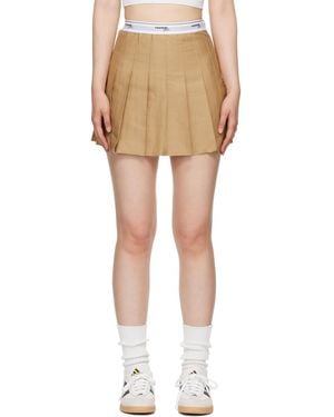 HOMMEGIRLS Tan Pleated Miniskirt - Black
