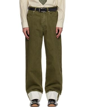 Bottega Veneta カーキ Colored Turned Up ジーンズ - グリーン