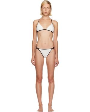 Balmain Off- Monogram Lycra Bikini - Natural