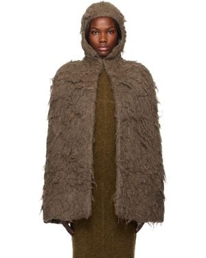 Rick Owens Porterville Cape Jacket - Brown