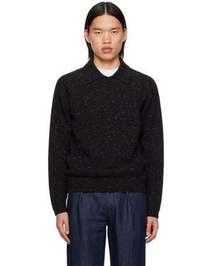 Drake's Integral Collar Jumper - Black