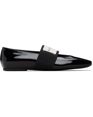 Givenchy Sliced Square Patent Leather Ballerina Flats - Black