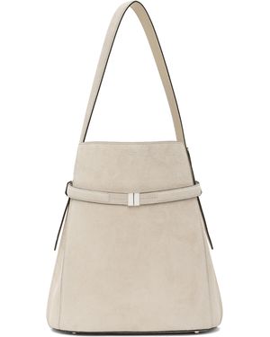 TOTEME Belted Suede Bucket Bag - Natural