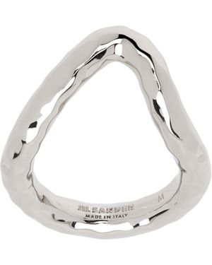 Jil Sander Bague Martelée Argentée - Métallisé