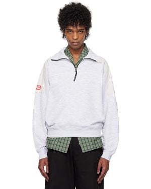 Kijun Half Zip-Up Sweatshirt - White