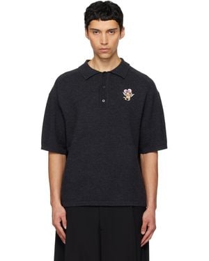 we11done Patch Detailed Knit Polo - Black
