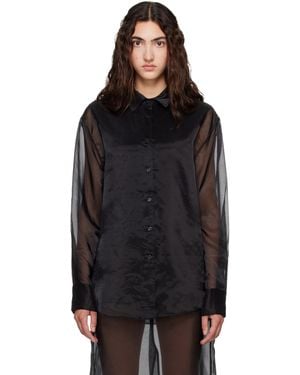 Frankie Shop Peri Sheer Shirt - Black