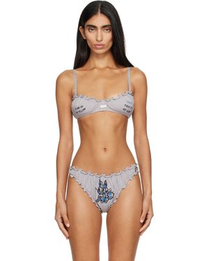 Chopova Lowena 'Feelings' Heartbreak Bralette - Blue