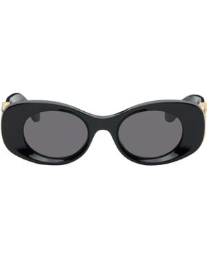 Loewe Beveled Oval Maxi Anagram Sunglasses - Black