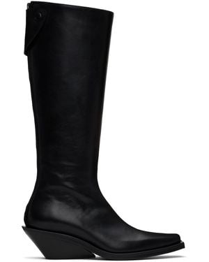 Ann Demeulemeester Auke Pointy Medium Heel Tall Boots - Black