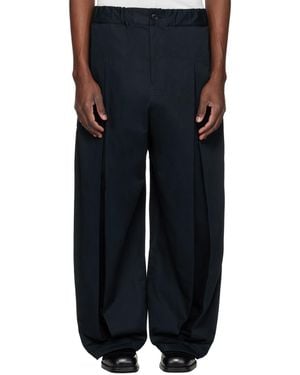 SAGE NATION Box Pleat Trousers - Black