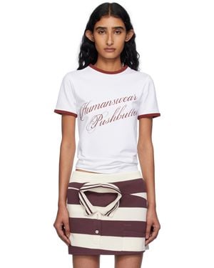 Pushbutton Ringer T-Shirt - White