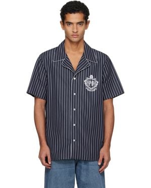 Balmain Striped Poplin Pyjama Shirt - Blue