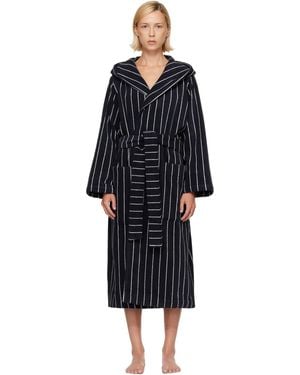 Tekla Terry Hooded Bathrobe - Black