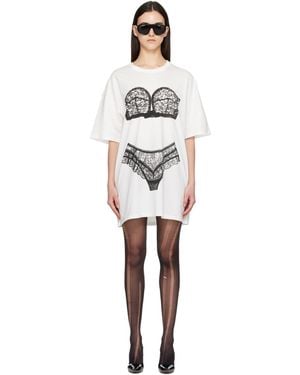 VAQUERA Trompe L'Oeil Tall Tee Minidress - Black
