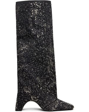 Coperni Crystal-Embellished Bridge Tall Boots - Black