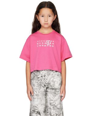 MM6 by Maison Martin Margiela キッズ｜ピンク ロゴプリント Tシャツ