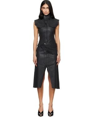 OTTOLINGER Glazed Denim Belted Midi Dress - Black