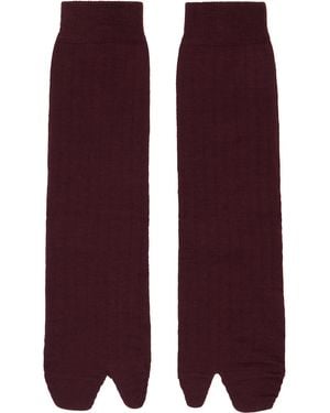 Maison Margiela Chaussettes Bourgogne En Laine À Bout Tabi - Violet