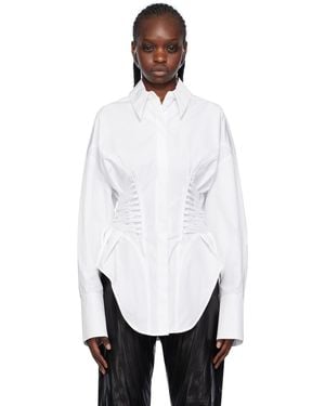 Mugler White Laced-up Shirt
