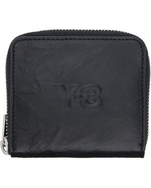 Y-3 Crinkle Leather Wallet - Black