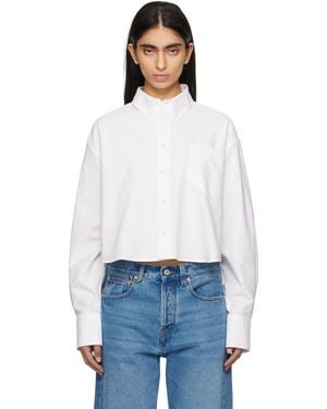 Ami Paris ホワイト コットン クロップド オーバーサイズ シャツ