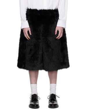 Simone Rocha Ssense Exclusive Faux-Fur Shorts - Black