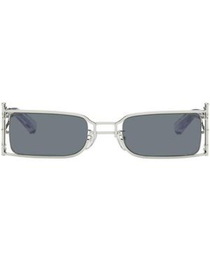 Feng Chen Wang Lunettes de soleil sculpturales argentées exclusives à ssense - Noir