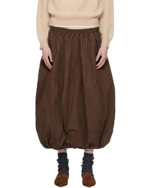 YMC Jupe Parachute Longue Brune - Marron