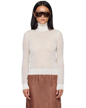 MM6 by Maison Margiela Col Roulé Blanc Et