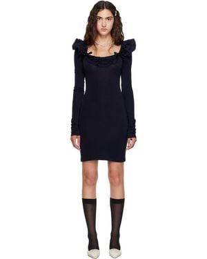 ShuShu/Tong Lace Trim Stretch Fitted Minidress - Blue