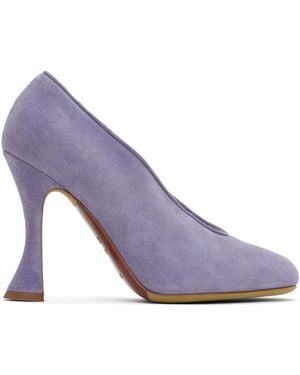 Moschino Duck Suede Heels - Purple